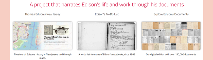 Screenshot of Edison Project Website